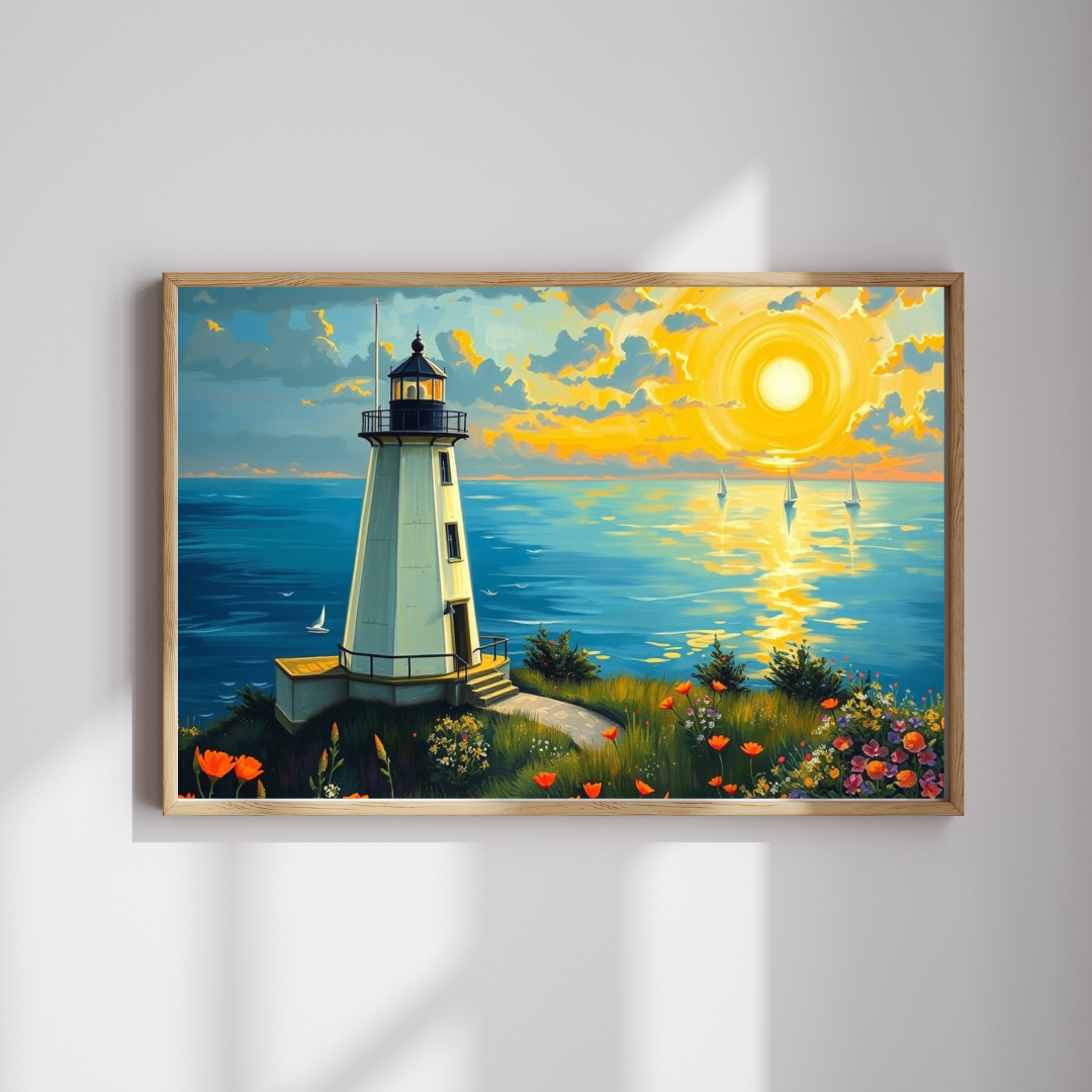 Lighthouse Sunset Seascape Puzzle | Scenic Jigsaw Puzzle Puzzle The Puzzle Chest