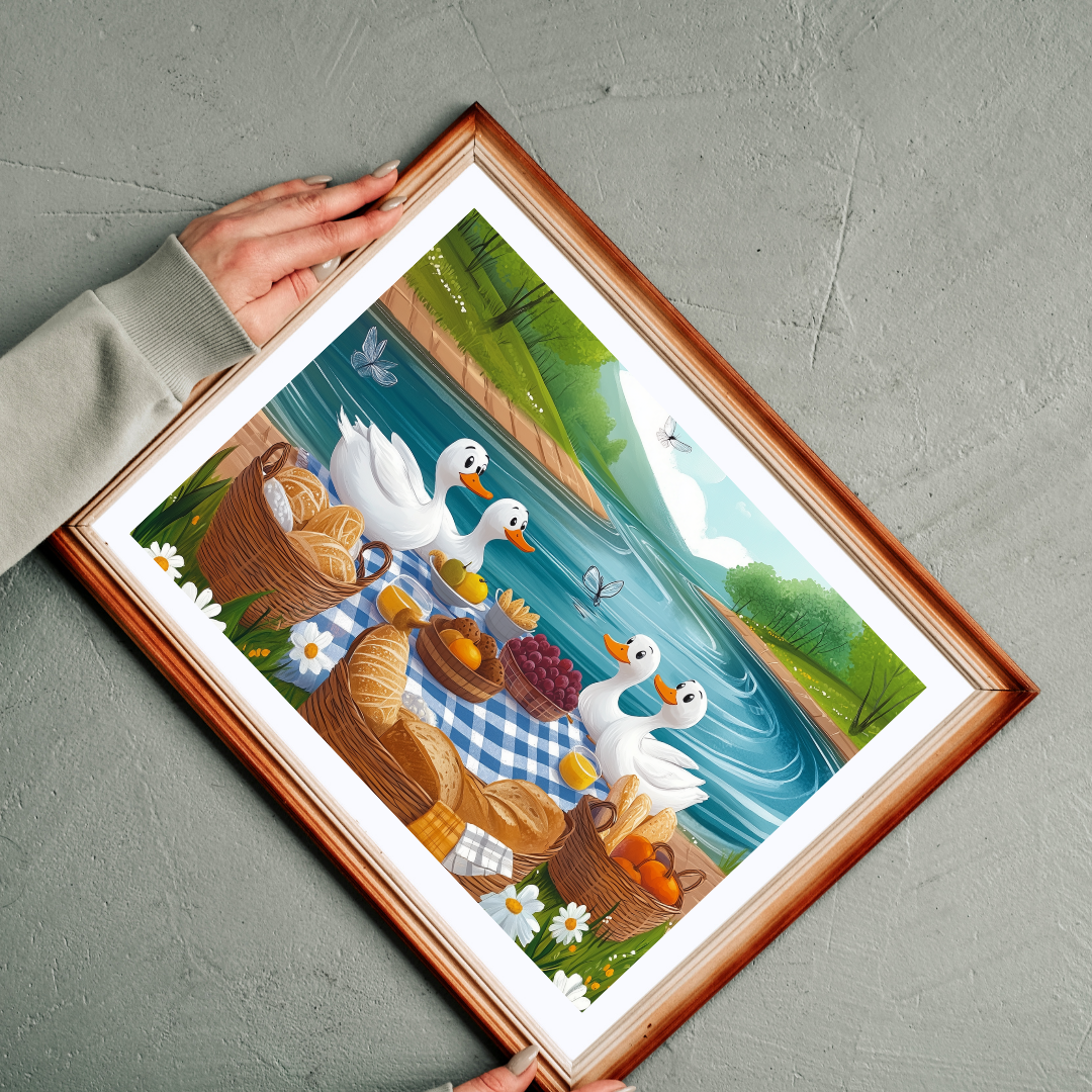 Duck Family Picnic Puzzle | Scenic River Picnic Animal Jigsaw Game Puzzle The Puzzle Chest