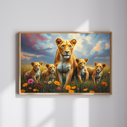 Lioness and Cubs Puzzle | Wildlife Animal Scene Jigsaw Puzzle Puzzle The Puzzle Chest