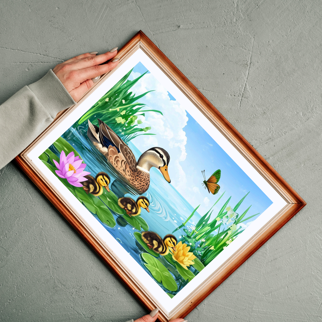 Mother Duck and Ducklings Puzzle | Scenic Pond Animal Jigsaw Game Puzzle The Puzzle Chest