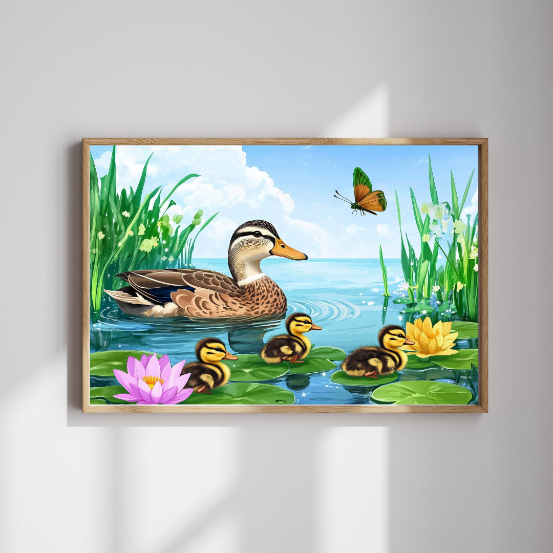 Mother Duck and Ducklings Puzzle | Scenic Pond Animal Jigsaw Game Puzzle The Puzzle Chest