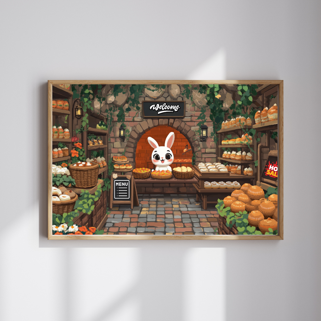 Bunny Bakery Puzzle 520 Piece | Cute Rabbit Bread Shop Jigsaw Puzzle The Puzzle Chest