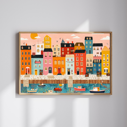 Colorful Harbor Town Puzzle | Coastal Village Jigsaw Puzzle The Puzzle Chest
