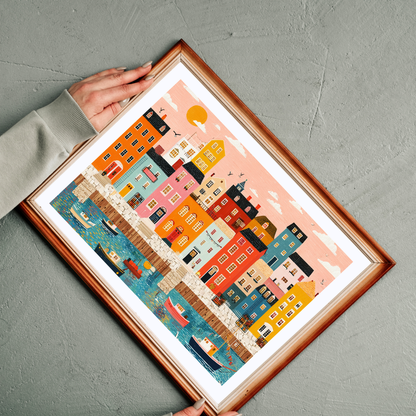 Colorful Harbor Town Puzzle | Coastal Village Jigsaw Puzzle The Puzzle Chest