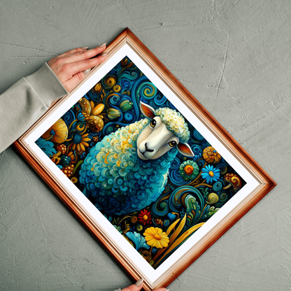 Colorful Sheepscape Puzzle 110/252/500 Piece Jigsaw | Whimsical Floral Sheep Art Puzzle The Puzzle Chest