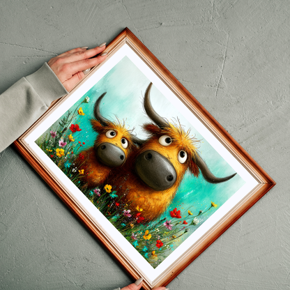 Whimsical Highland Cows Puzzle | 110/252/520 Piece Jigsaw Puzzle The Puzzle Chest