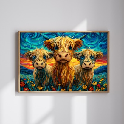 Colorful Highland Cows Puzzle | 110-520 Piece Jigsaw Puzzle The Puzzle Chest