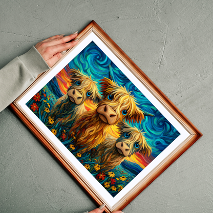 Colorful Highland Cows Puzzle | 110-520 Piece Jigsaw Puzzle The Puzzle Chest