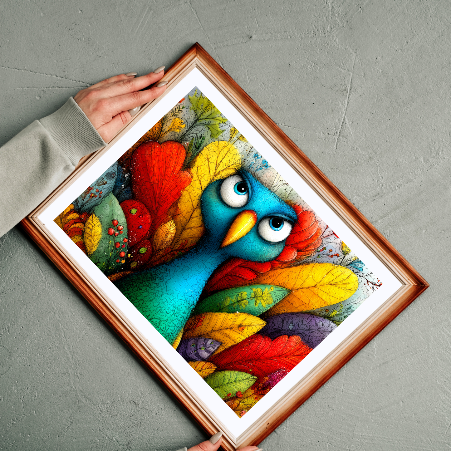 Colorful Blue Bird Illustration Puzzle | 110-1014 Piece Farm Animal Chicken Jigsaw Puzzle The Puzzle Chest