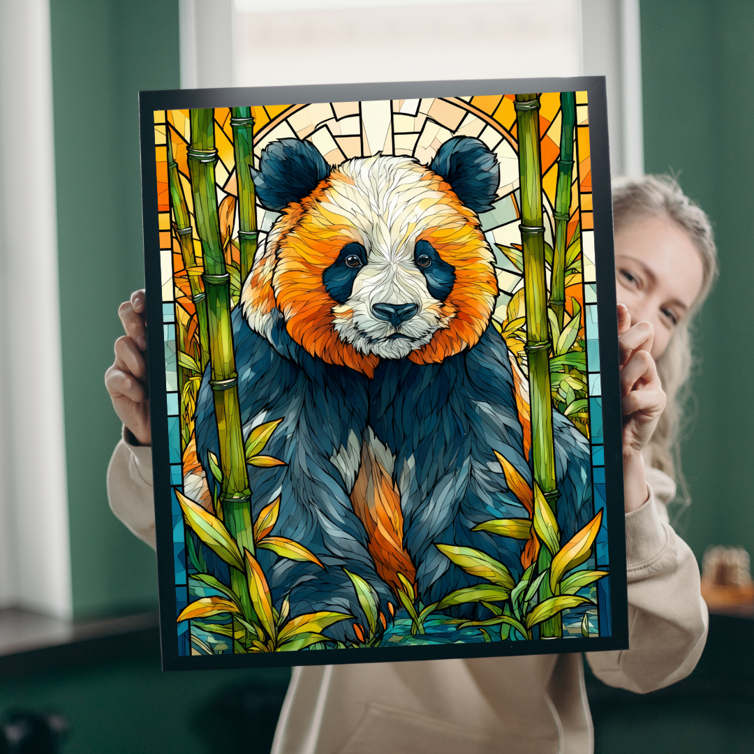 Stained Glass Style Red Panda Puzzle | Animal Jigsaw Puzzle 110-1014 Pieces Puzzle The Puzzle Chest