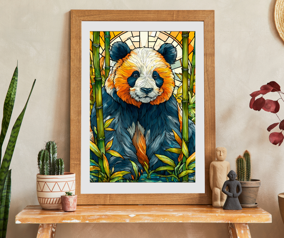Stained Glass Style Red Panda Puzzle | Animal Jigsaw Puzzle 110-1014 Pieces Puzzle The Puzzle Chest