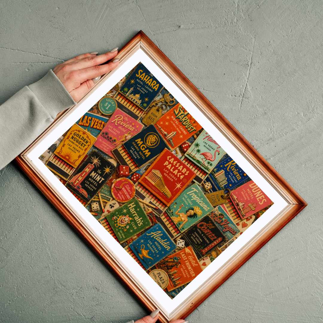 Vintage Las Vegas Matchbook Puzzle | Retro Casino Memorabilia Jigsaw | Classic Strip Neon Nostalgia Puzzle The Puzzle Chest