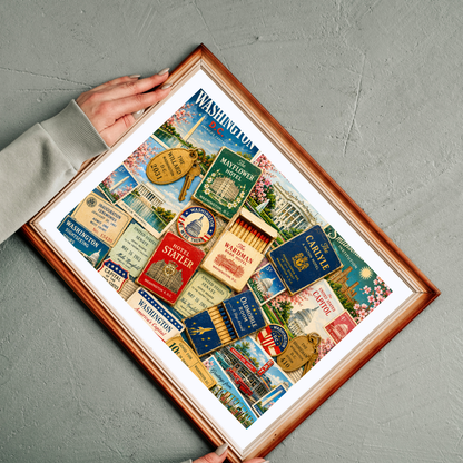 Washington DC Matchbook Puzzle | American History Memorabilia Jigsaw | Capital Landmark Patriotic Travel Nostalgia Puzzle The Puzzle Chest