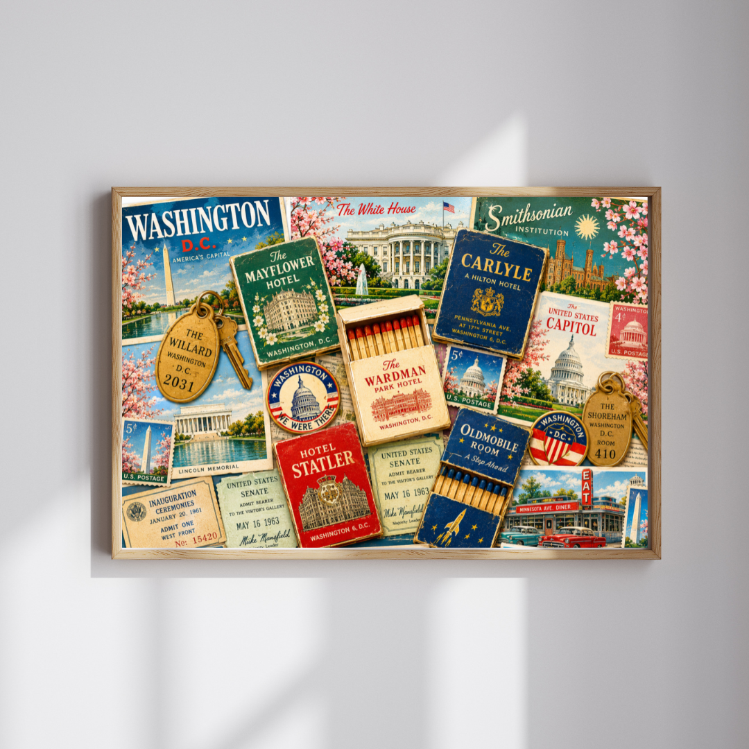 Washington DC Matchbook Puzzle | American History Memorabilia Jigsaw | Capital Landmark Patriotic Travel Nostalgia Puzzle The Puzzle Chest
