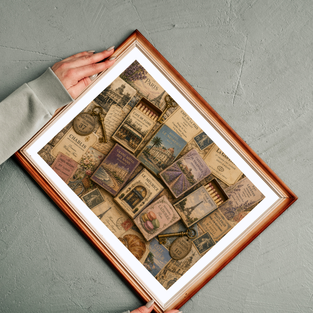 Vintage France Matchbook Puzzle | Paris Travel Memorabilia Jigsaw | French Café Collection Challenge | European Nostalgia Puzzle The Puzzle Chest