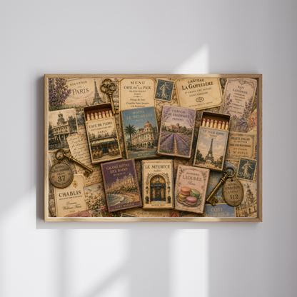 Vintage France Matchbook Puzzle | Paris Travel Memorabilia Jigsaw | French Café Collection Challenge | European Nostalgia Puzzle The Puzzle Chest