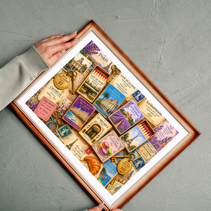 Colorful France Matchbook Puzzle | Paris Travel Memorabilia Jigsaw | French Café Collection Challenge | European Nostalgia Puzzle The Puzzle Chest