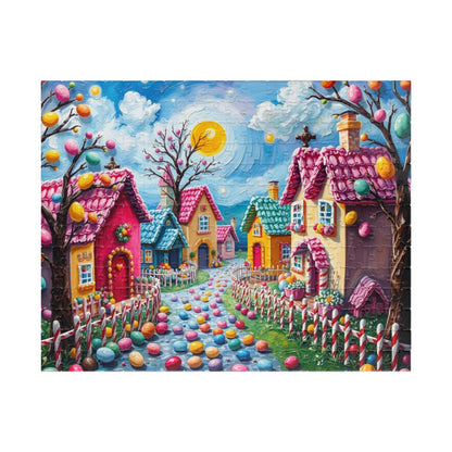 Candy Village Jigsaw Puzzle, Whimsical 110/252/520/1014-piece Easter Game for Adult Home Entertainment, Puzzle Lover Gift for Friends 252 pcs (Horizontal) Puzzle The Puzzle Chest