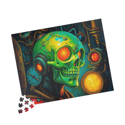 Neon Machina Jigsaw Puzzle, Steampunk Skull Puzzle, 110-1014 Piece Unique Gift for Family, Friends, Party Activity, Halloween Brain Teaser Puzzle The Puzzle Chest