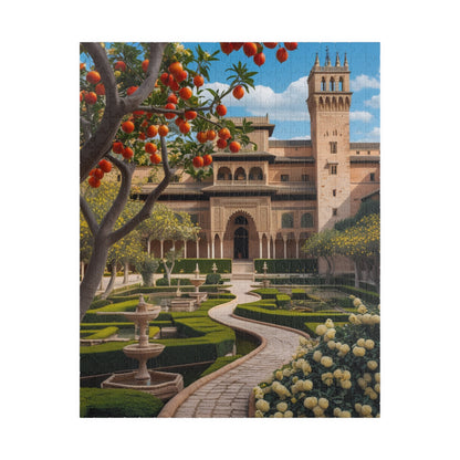 Alhambra Palace Landmark Puzzle, Spanish Architecture Jigsaw Game, Pomegranate Tree Garden, Family Entertainment, Quiet Leisure Activity 520 pcs (Vertical) Puzzle The Puzzle Chest