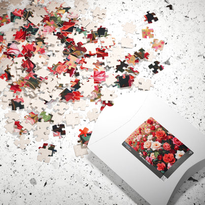 Rose Field Jigsaw Puzzle, Colorful Pink and Red Flowers, Creative Hobby, Quiet Home Entertainment, Floral Design Gift for Puzzle Lover Puzzle The Puzzle Chest