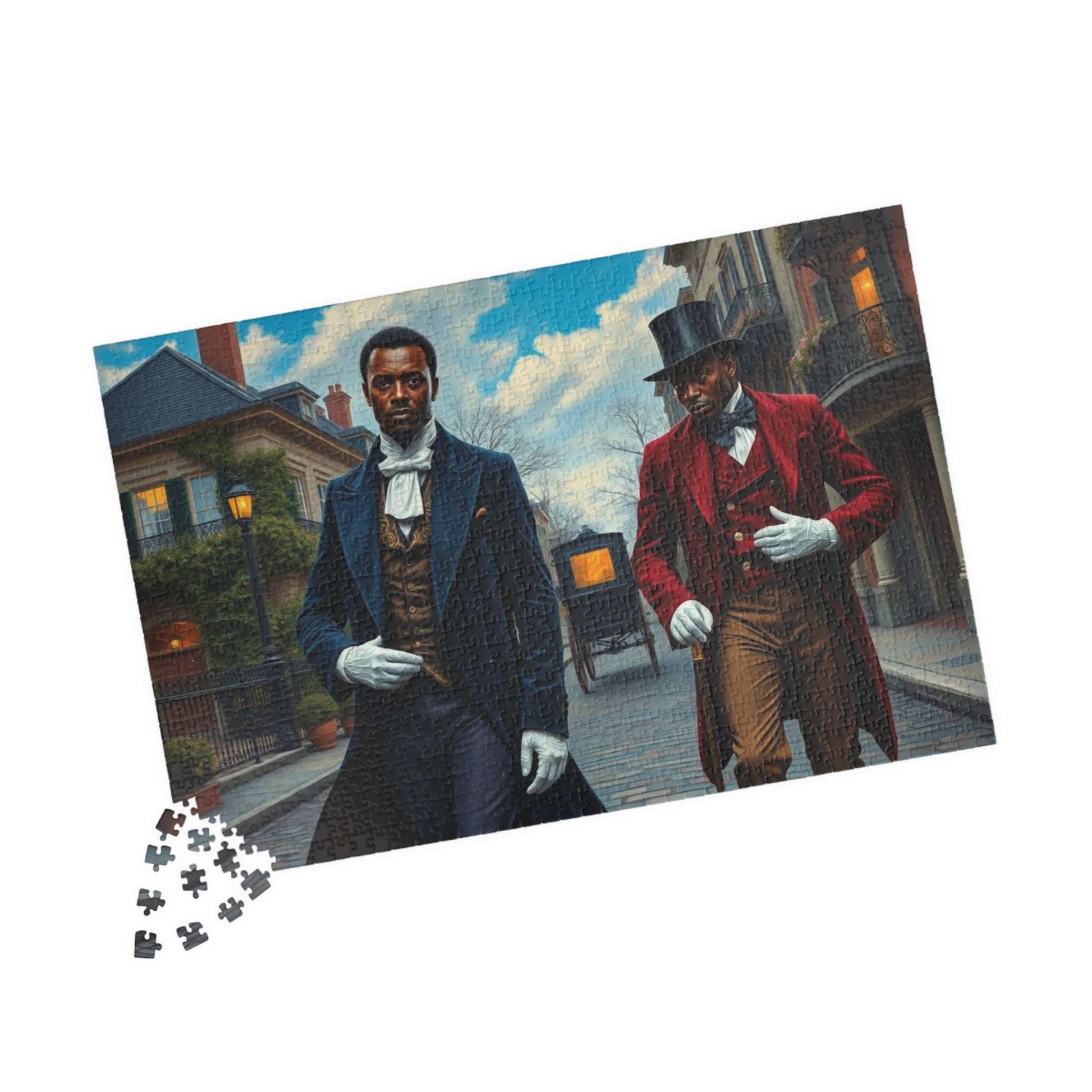 Gentlemen of the Promenade Jigsaw Puzzle for Adults - French Quarter Theme, Black Men Art 1014 pcs (Horizontal) Puzzle The Puzzle Chest