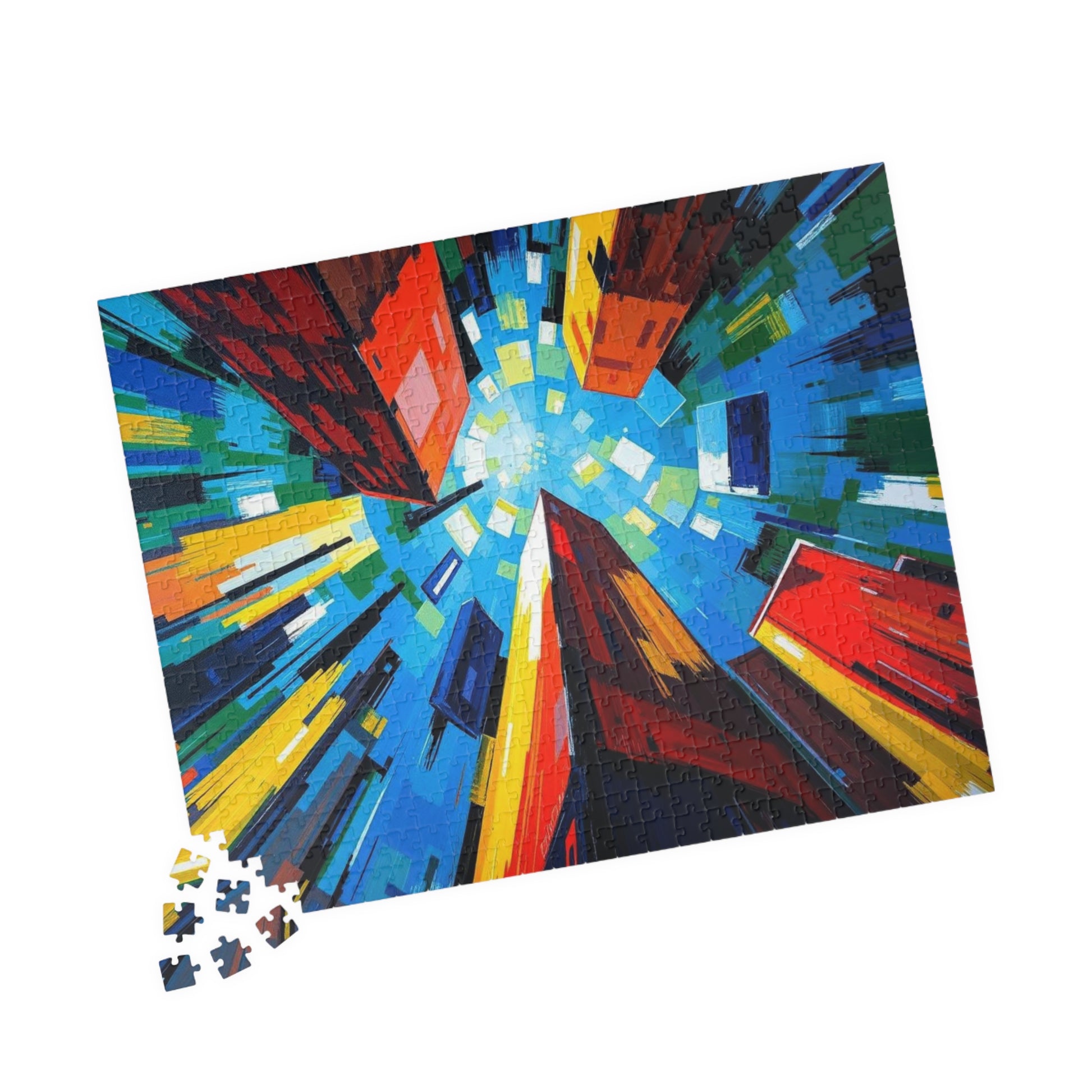 Colorful Cityscape Puzzle - Abstract Jigsaw Game for Fun Family Activity, Gift for Friend, Home Entertainment, Game Night Essential Puzzle The Puzzle Chest