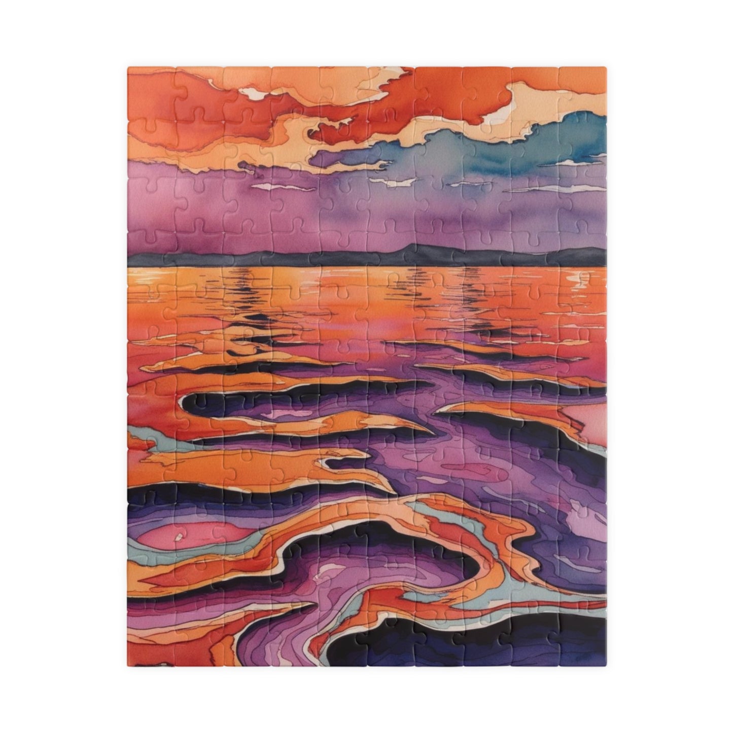 Surrealist Abstract Puzzle, Melting Horizon Modern Art Jigsaw Game 110 pcs (Vertical) Puzzle The Puzzle Chest