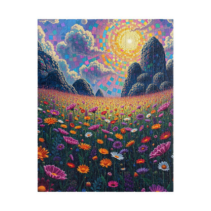 Colorful Sunrise Flower Puzzle, Floral Mosaic Jigsaw Game for Adults, Nature Art Puzzle, Family Game Night, Gift for Nature Lovers 252 pcs (Vertical) Puzzle The Puzzle Chest