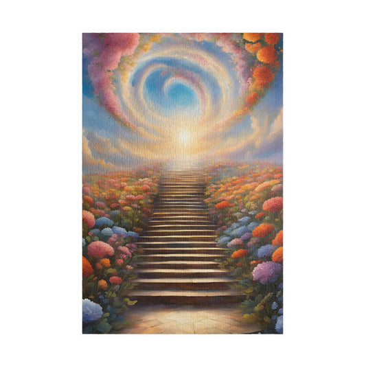 Heavenly Staircase Puzzle, Floral Flower Design, Religious Christian Faith Theme, 110 252 520 1014-Piece Jigsaw, Hobby, Meditation, Family 1014 pcs (Vertical) Puzzle The Puzzle Chest