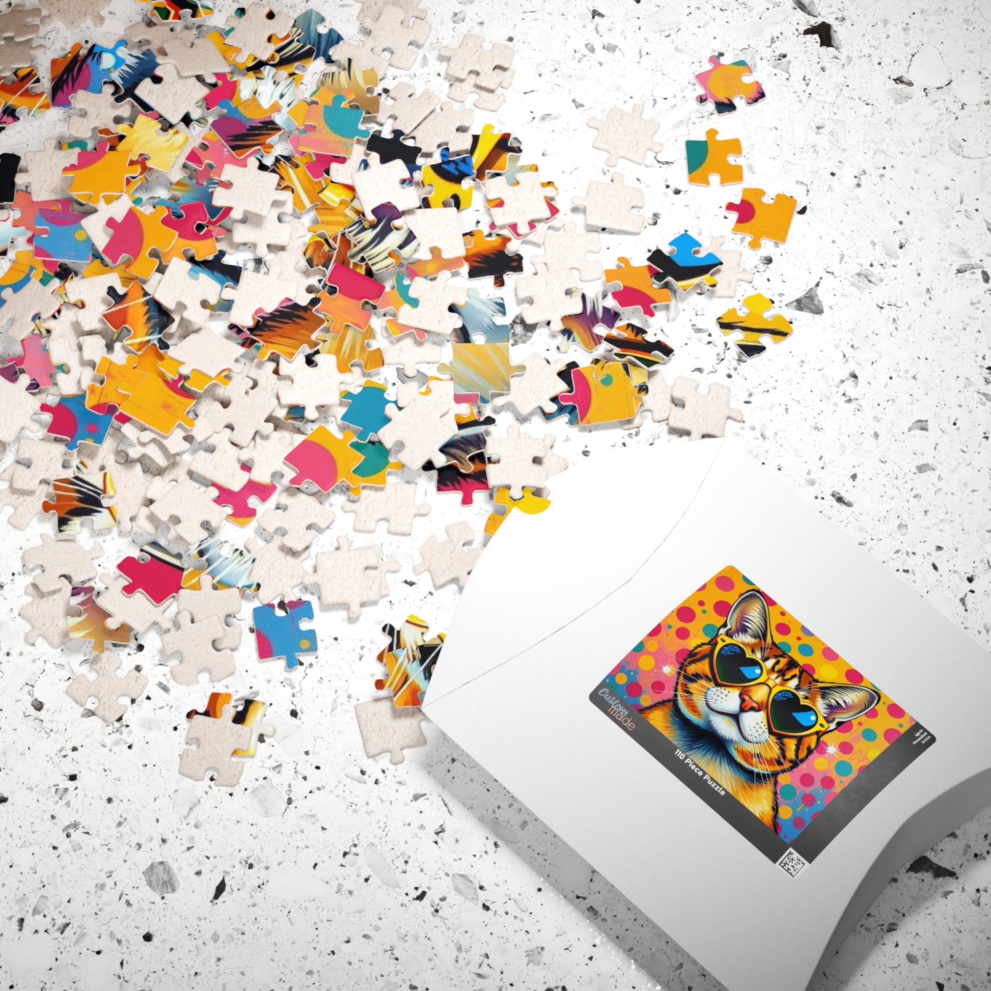 Pop Art Cat Puzzle - Fun Colorful Animal Art Jigsaw for Puzzle Lover, Family Game Night, Gift for Cat Owner, Creative Home Entertainment Puzzle The Puzzle Chest