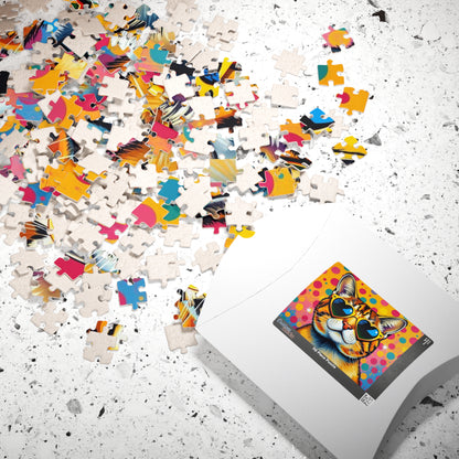 Pop Art Cat Puzzle - Fun Colorful Animal Art Jigsaw for Puzzle Lover, Family Game Night, Gift for Cat Owner, Creative Home Entertainment Puzzle The Puzzle Chest