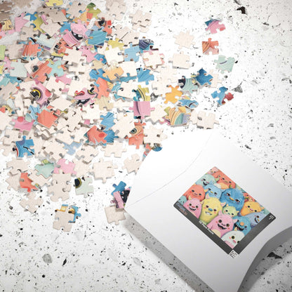 Cute Monster Collage Jigsaw Puzzle, Halloween Puzzle for Adults