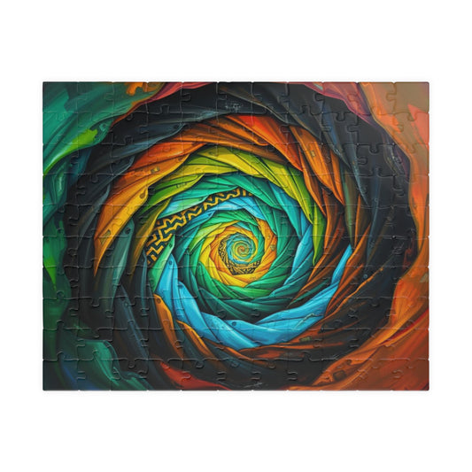 Colorful Abstract Spiral Jigsaw Puzzle, Vibrant Art Gift for Adult Puzzle Lovers, Home Entertainment, Thoughtful Gift, Brain Teaser Fun 110 pcs (Horizontal) Puzzle The Puzzle Chest