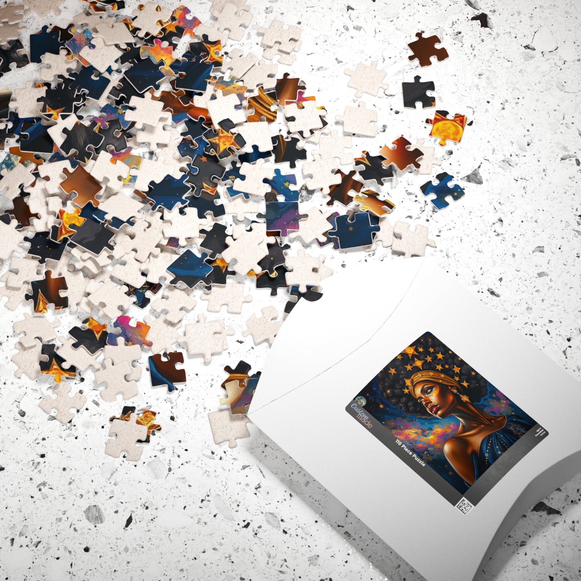 Regal Black Woman Puzzle, Afro Art Jigsaw Game for Adults and Teens, African American Puzzle Lover Gift, Family or Solo Home Entertainment Puzzle The Puzzle Chest