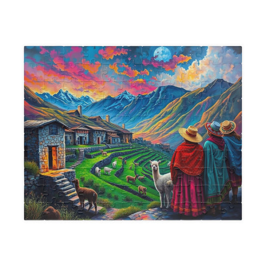 Andean Village in Peru Puzzle Jigsaw Game - Mountain View, Mindfulness Activity, Nature Lovers Gift for Friends, Family Activity 110 pcs (Horizontal) Puzzle The Puzzle Chest
