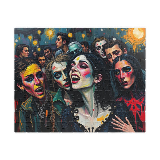 Gothic Party Jigsaw Puzzle, Artistic Puzzle for Adult Entertainment, Ideal for Game Night Solo Fun, Creative Outlet, Gift for Dark Art Lover 110 pcs (Horizontal) Puzzle The Puzzle Chest