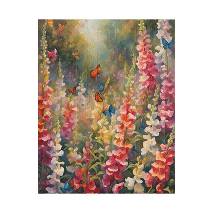 Butterfly and Snapdragon Flower Jigsaw Puzzle, Serene Floral Nature Scene, Ideal Gift for Nature Lovers, Puzzle Enthusiasts, Art Fans 252 pcs (Vertical) Puzzle The Puzzle Chest