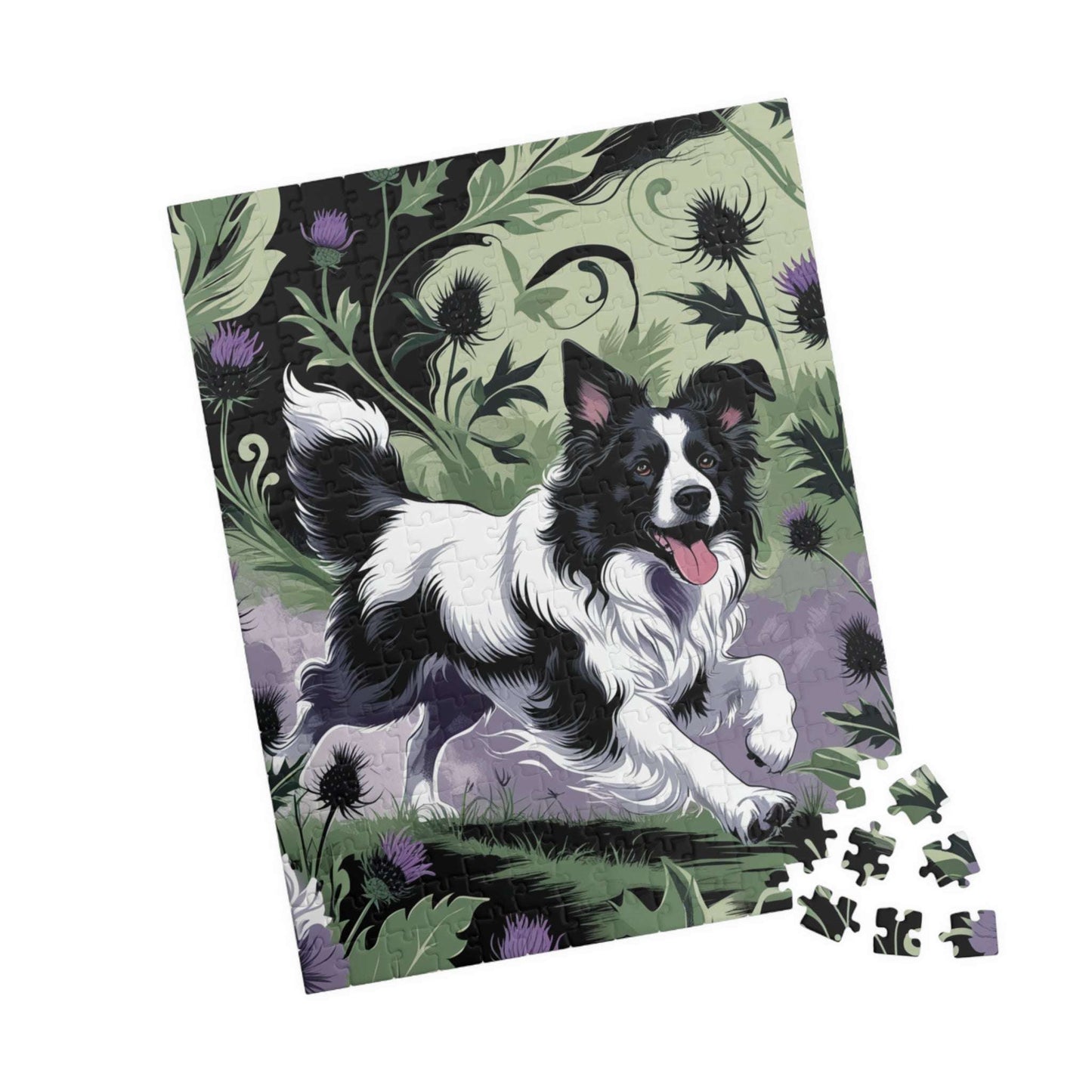 Vintage Border Collie Jigsaw Puzzle, 110 252 520 1014-Piece, Brain Teaser, Gift for Dog Lover Puzzle Enthusiast, Quiet Home Entertainment Puzzle The Puzzle Chest