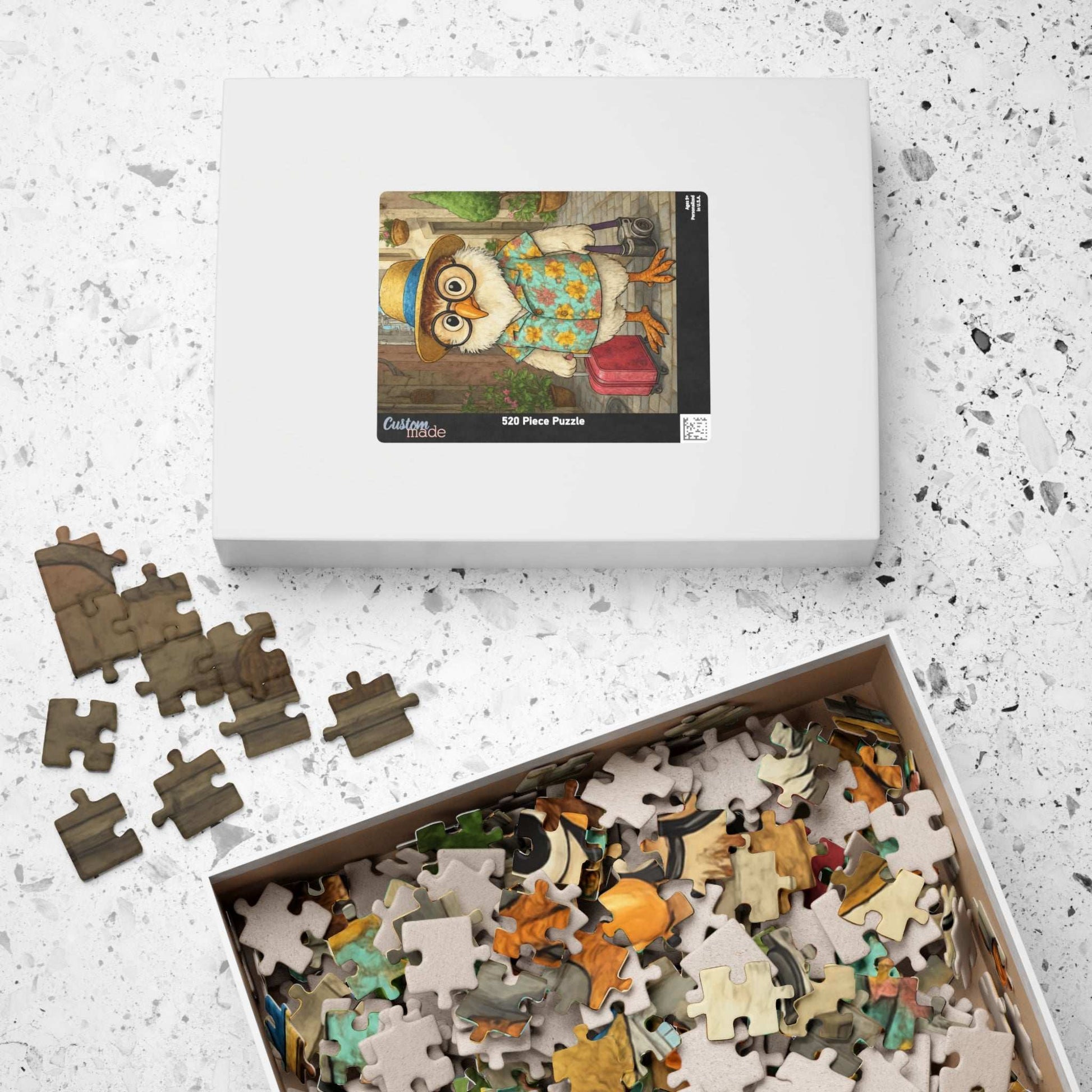 Chicken Traveler Jigsaw Puzzle, Cartoonish Bird Game for Adults, Gift for Holidays Birthdays, Family Time, Farm Animal Lovers, Brain Teaser Puzzle The Puzzle Chest