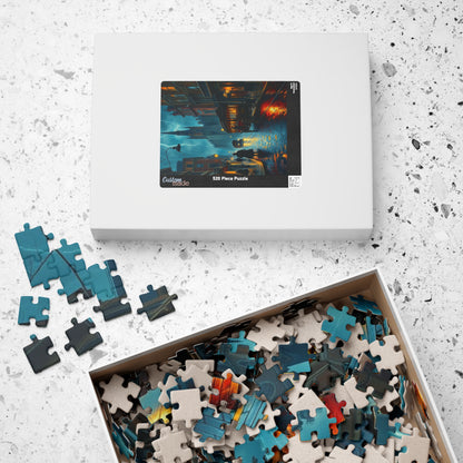 Gothic Victorian Street Jigsaw Puzzle (110-1014 Piece), Haunted Street with Gas Lamps, Rain, and Cloaked Shadows, Gift for Fans of Dark Art Puzzle The Puzzle Chest