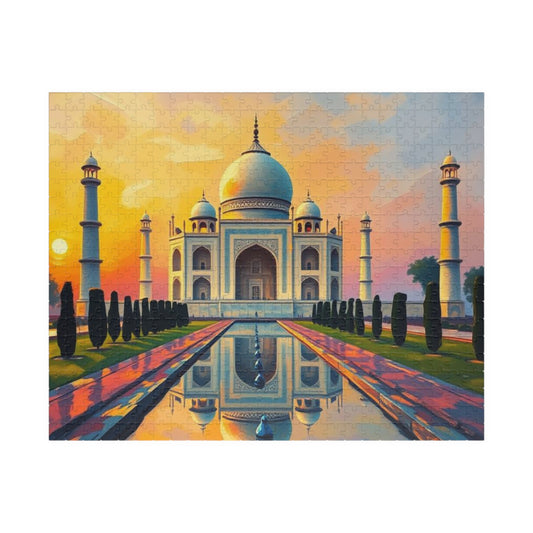 Taj Mahal Puzzle - Religious Monument in India, 100-1000 Piece Puzzle, Faith-Based Historical Puzzle, Landmark Puzzle, Muslim Art Gift 520 pcs (Horizontal) Puzzle The Puzzle Chest