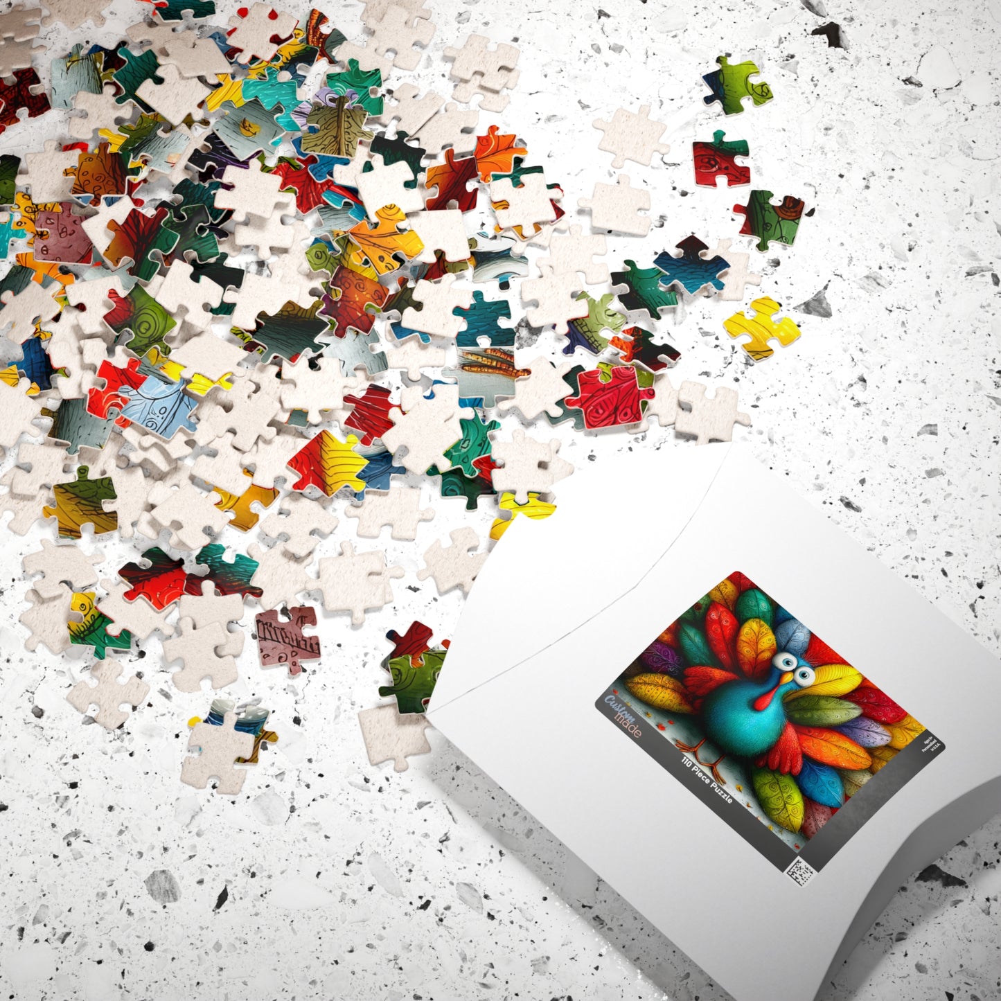 Colorful Turkey Illustration Puzzle | 110-1014 Piece Farm Animal Jigsaw Puzzle The Puzzle Chest