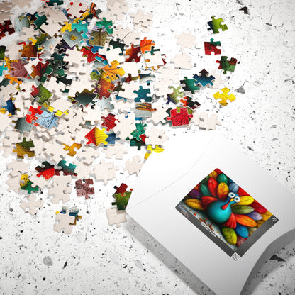 Colorful Turkey Illustration Puzzle | 110-1014 Piece Farm Animal Jigsaw Puzzle The Puzzle Chest