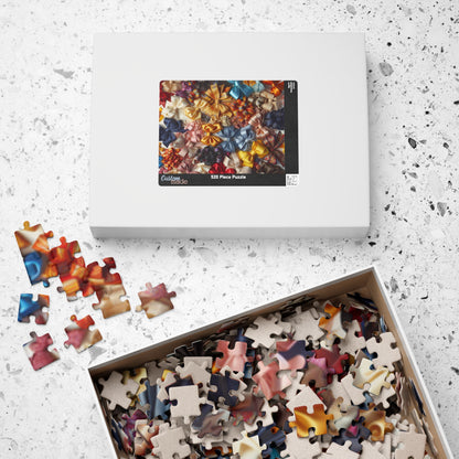 Jigsaw Puzzle, Bow Collage, Colorful 110 252 520 1014-Piece, Coquette Bows, Family Game Night, Mindfulness Activity, Holiday Gift, Stress Puzzle The Puzzle Chest