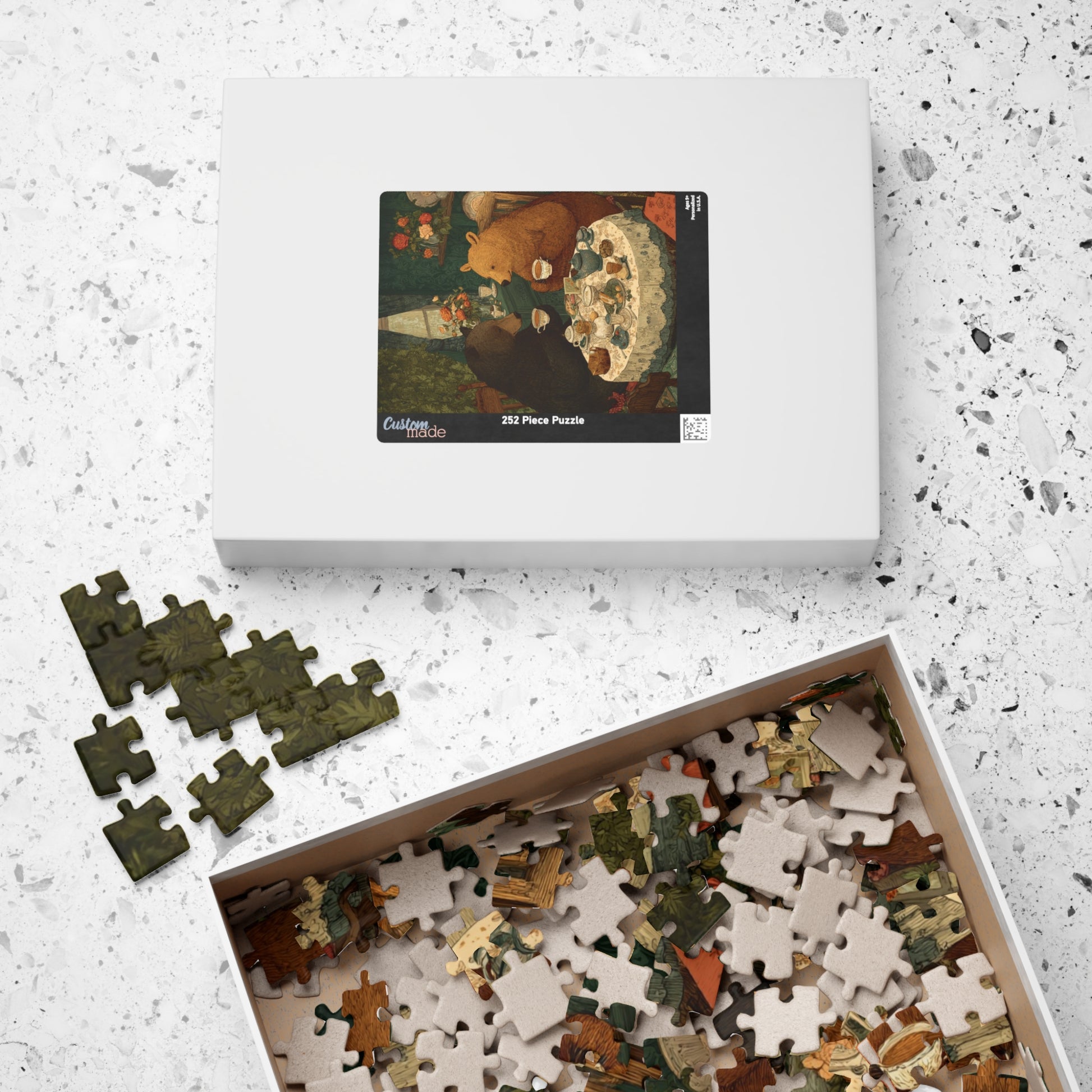 Bear Bash in Retro Style – Mid-Century Tea Party Puzzle for Vintage Lovers, Animal Themed Jigsaw Game Puzzle The Puzzle Chest