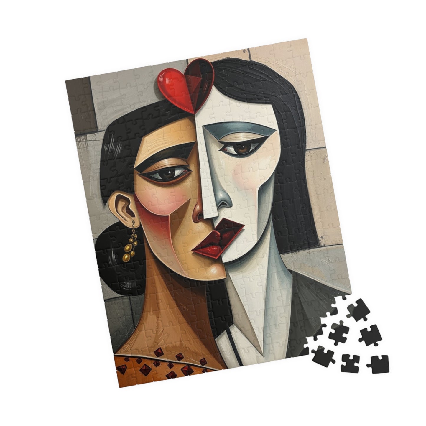 Picasso-Inspired Cubist Style Jigsaw Puzzle - Hearts, Faces, Angular Shapes, 110-1014 Piece, Artistic Gift, Brain Teaser, Quiet Pastime Puzzle The Puzzle Chest