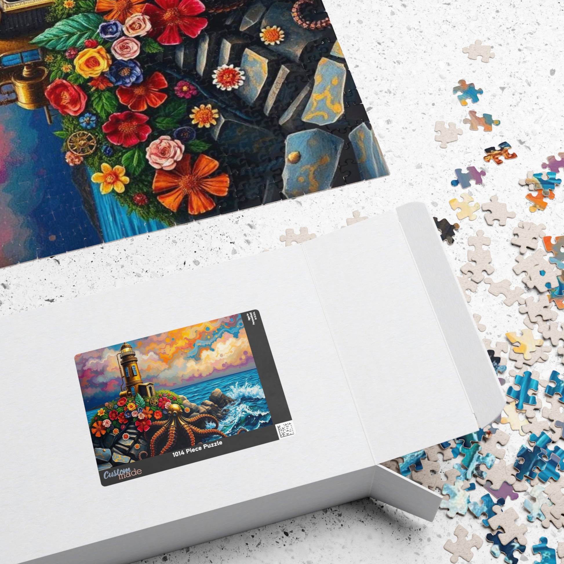 Ocean Lighthouse Puzzle - Steampunk Jigsaw Game for Adults, Nautical Theme Home Entertainment, Mindfulness Activity, Holiday Birthday Gift Puzzle The Puzzle Chest