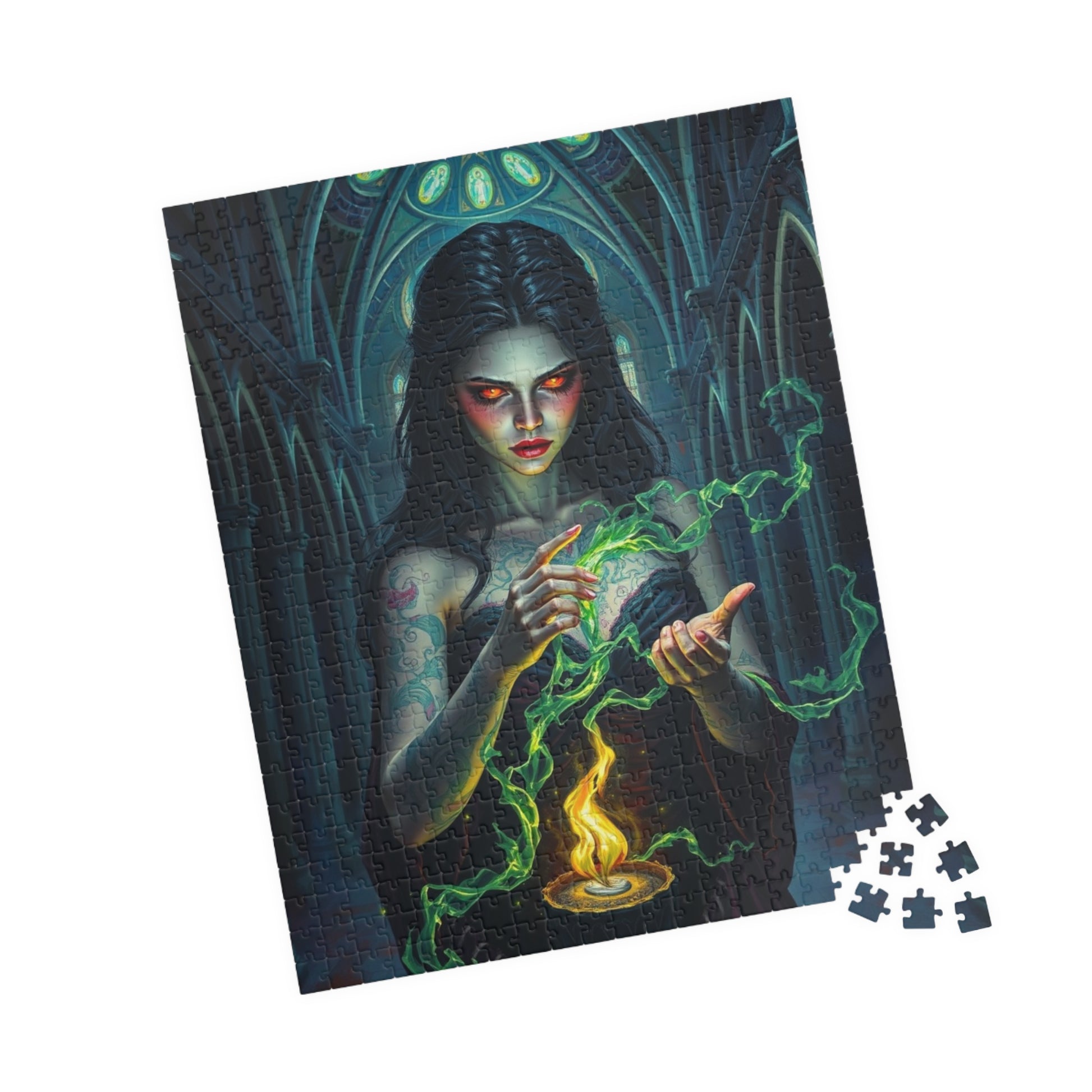 Mystical Sorceress Puzzle | Enchanted Fantasy Dark Art Jigsaw Game | Perfect Gift for Halloween, Puzzle Lovers, Home Decor and Collectors Puzzle The Puzzle Chest