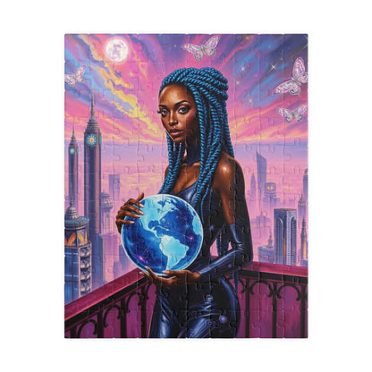 Futuristic African American Woman Art Puzzle - Empowering Black Female Representation, Mindful Activity, Art Lover Gift, Family or Solo Fun 110 pcs (Vertical) Puzzle The Puzzle Chest